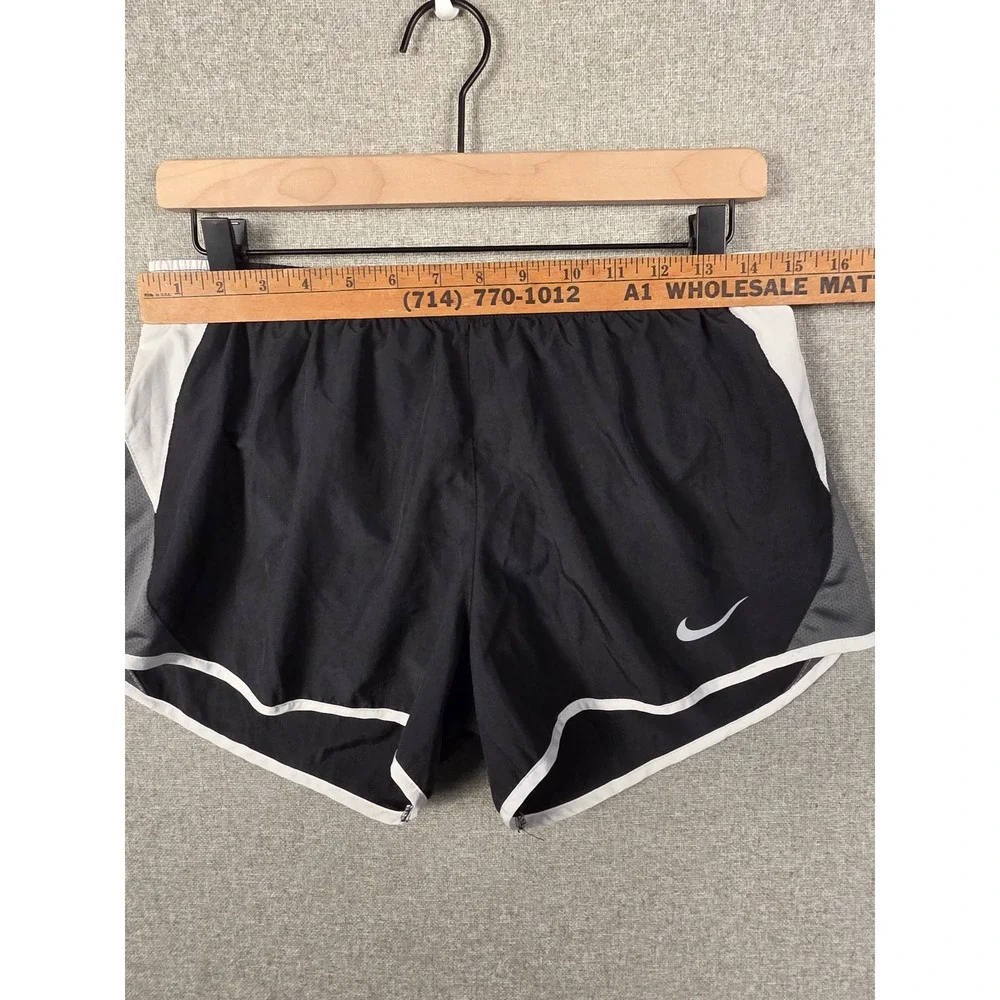 Nike Dri-FIT Tempo Running Shorts Black White Grey 849394-010 Womens Medium